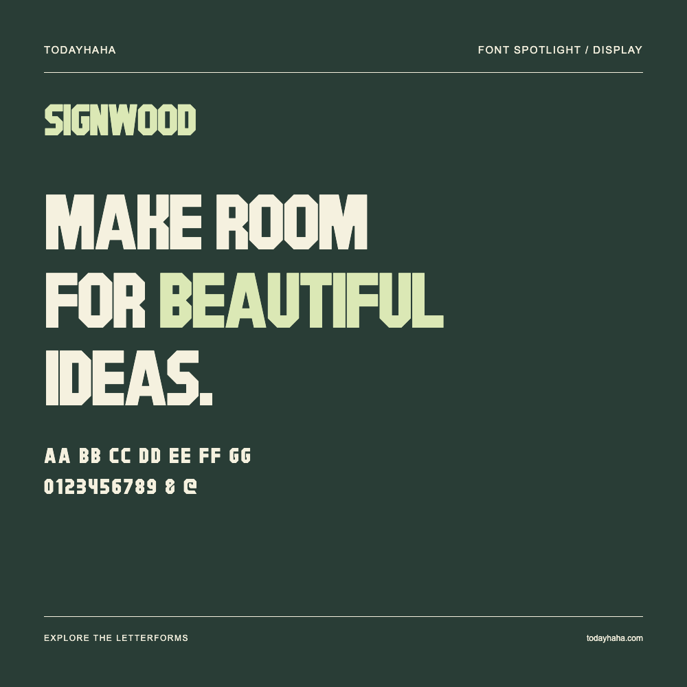 Signwood — Typography poster with sample text