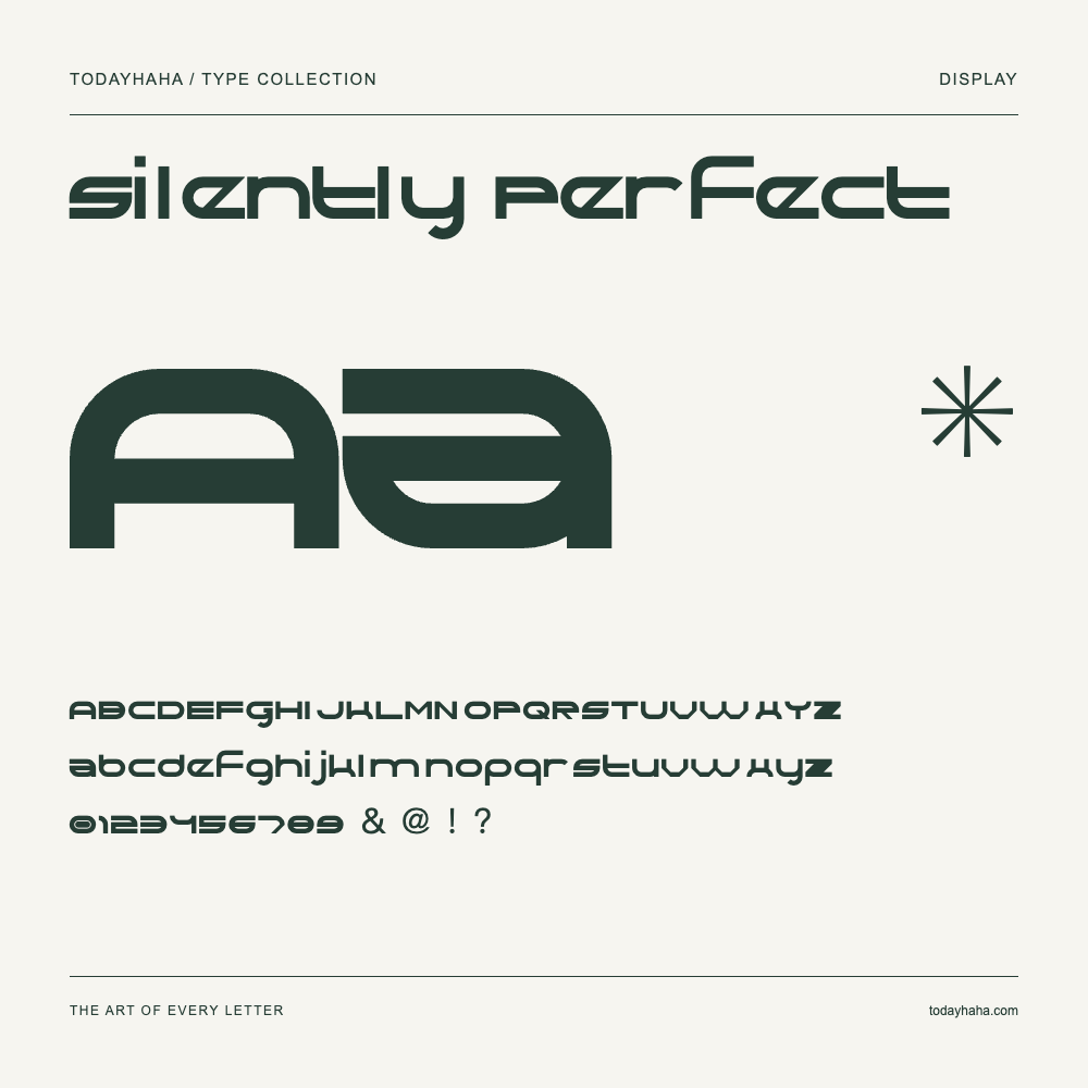 Silently Perfect — Muestra de mayúsculas, minúsculas y números