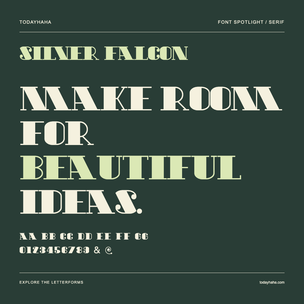 Silver Falcon — Typography poster with sample text