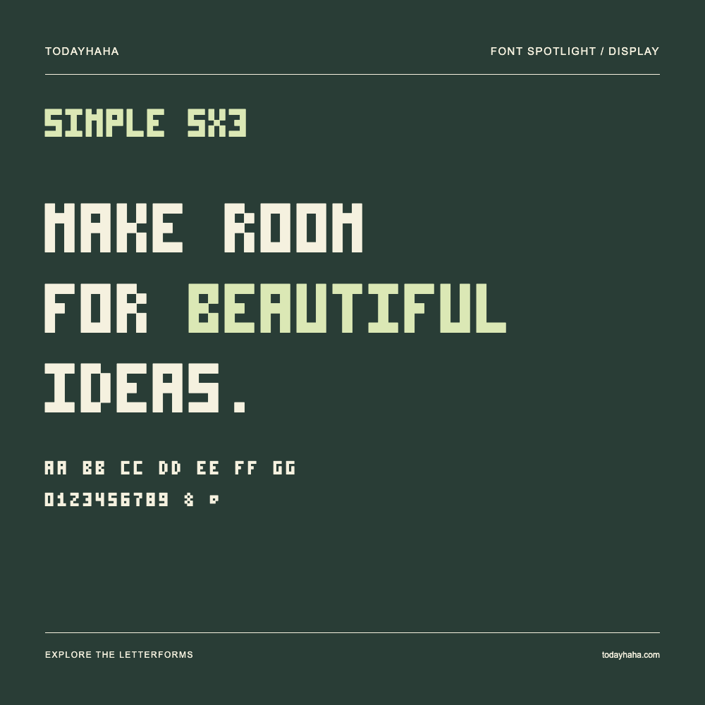 Simple 5x3 — Póster tipográfico con texto de muestra