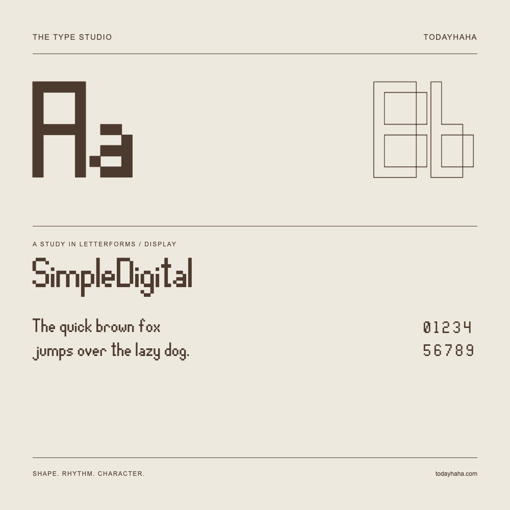 SimpleDigital — Estudio de letras con una frase y números