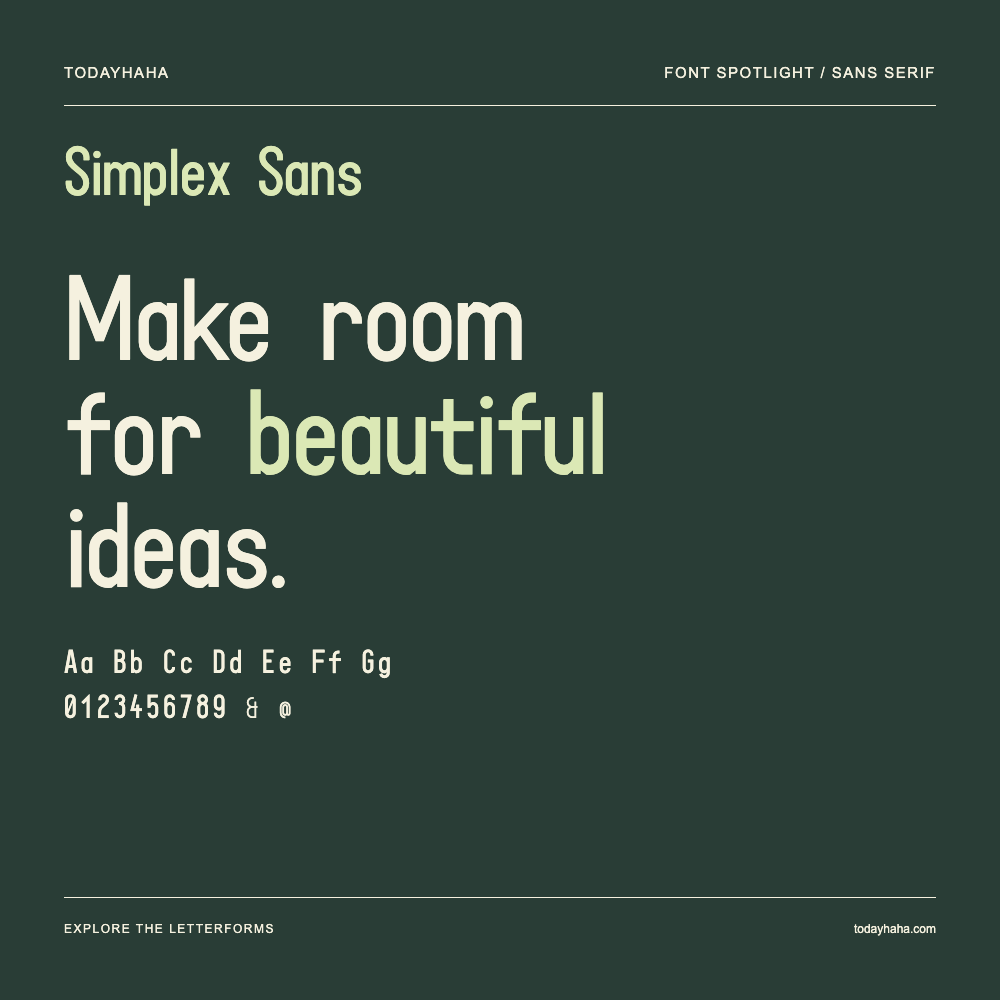 Simplex Sans — Typography poster with sample text