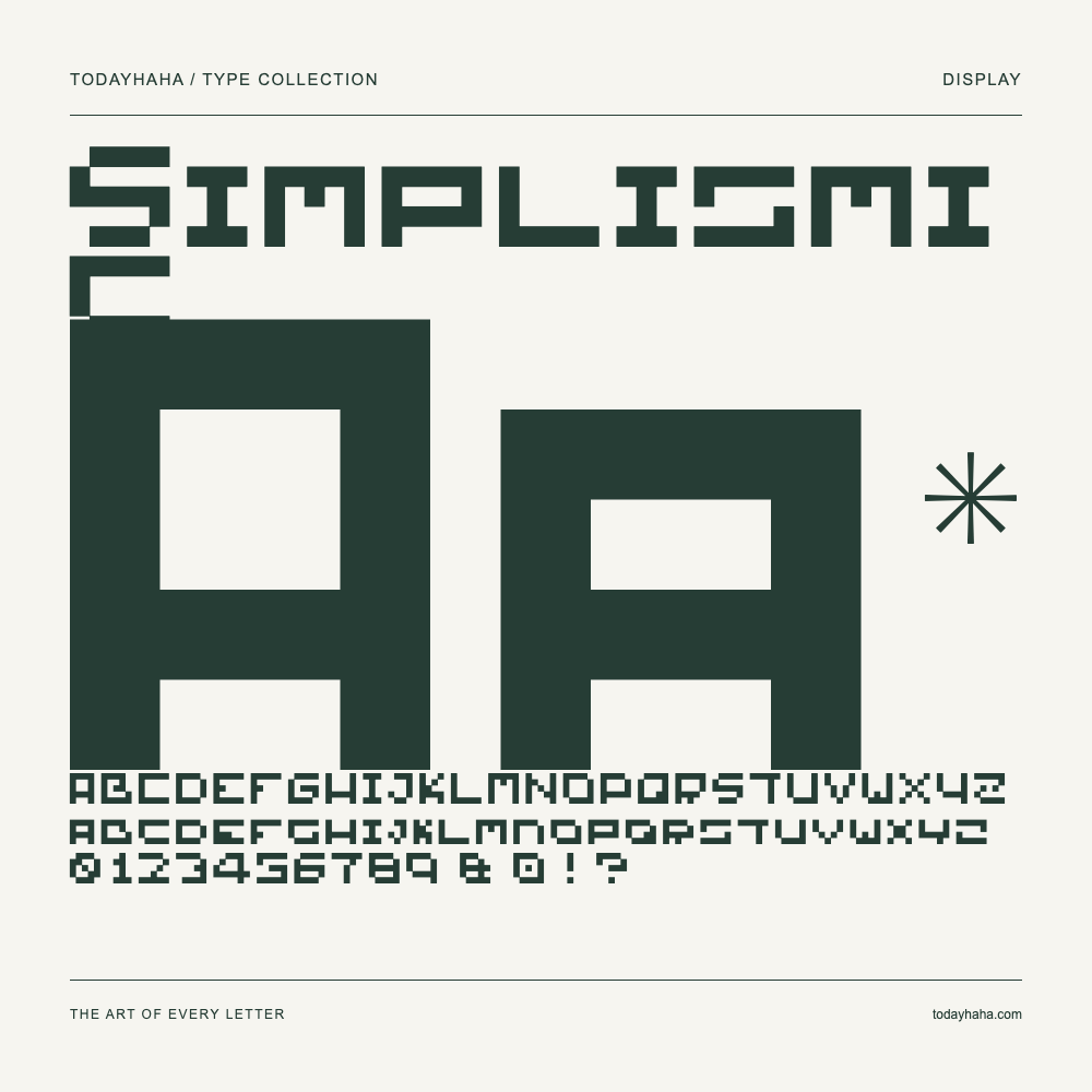 Simplismic — Muestra de mayúsculas, minúsculas y números