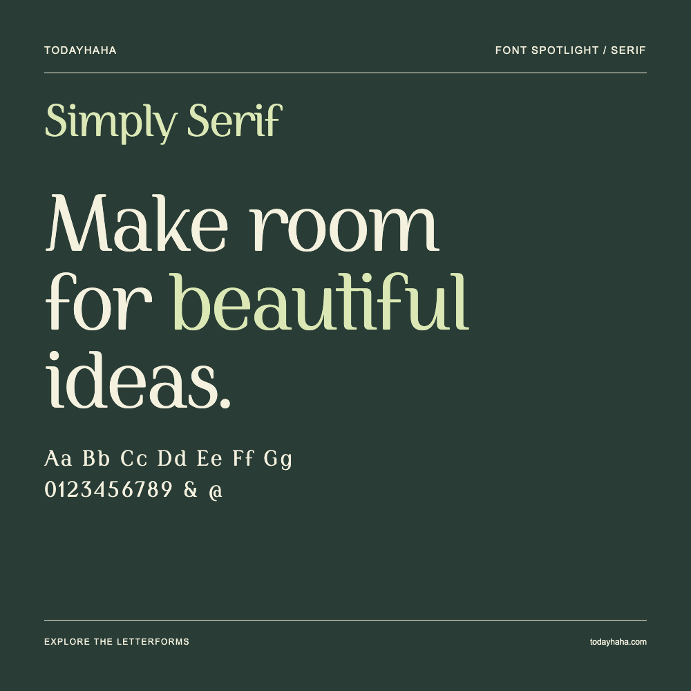 Simply Serif — Typography poster with sample text