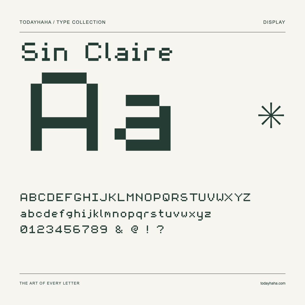 Sin Claire — Campione con lettere maiuscole, minuscole e numeri