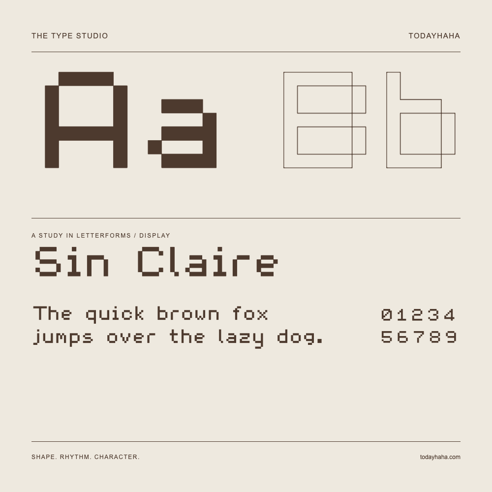 Sin Claire — Studio delle lettere con frase e numeri