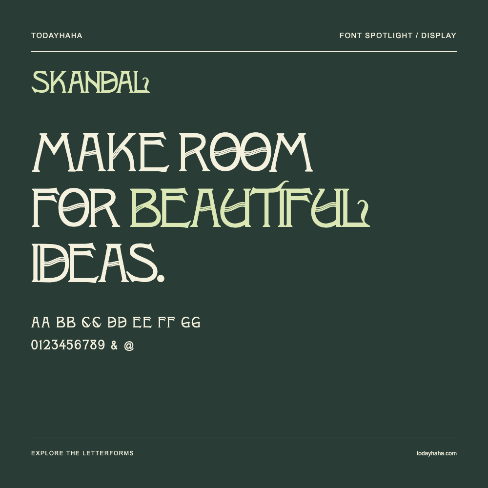 Skandal — Typografieposter mit Beispieltext