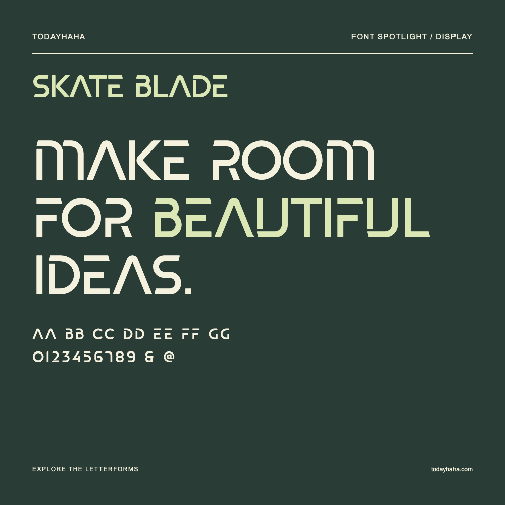 Skate blade — Typografieposter mit Beispieltext