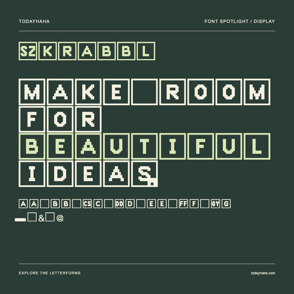 Skrabbl — Affiche typographique avec exemple de texte