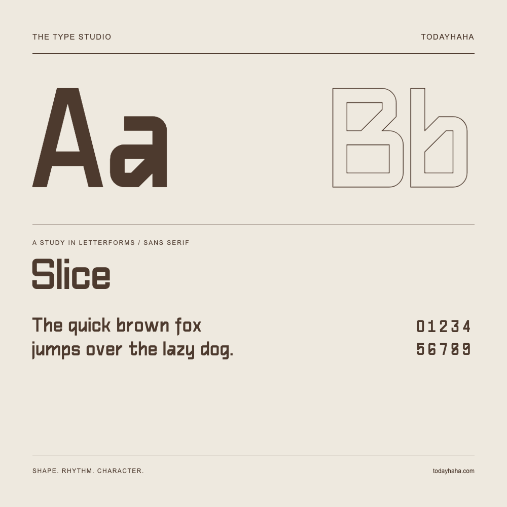 Slice — 字形展示：示例句子与数字