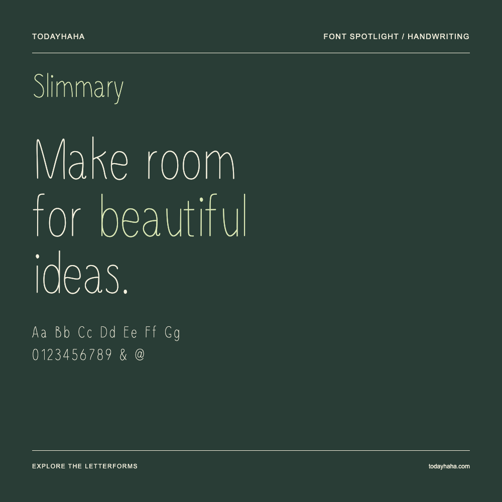 Slimmary — Typografieposter mit Beispieltext