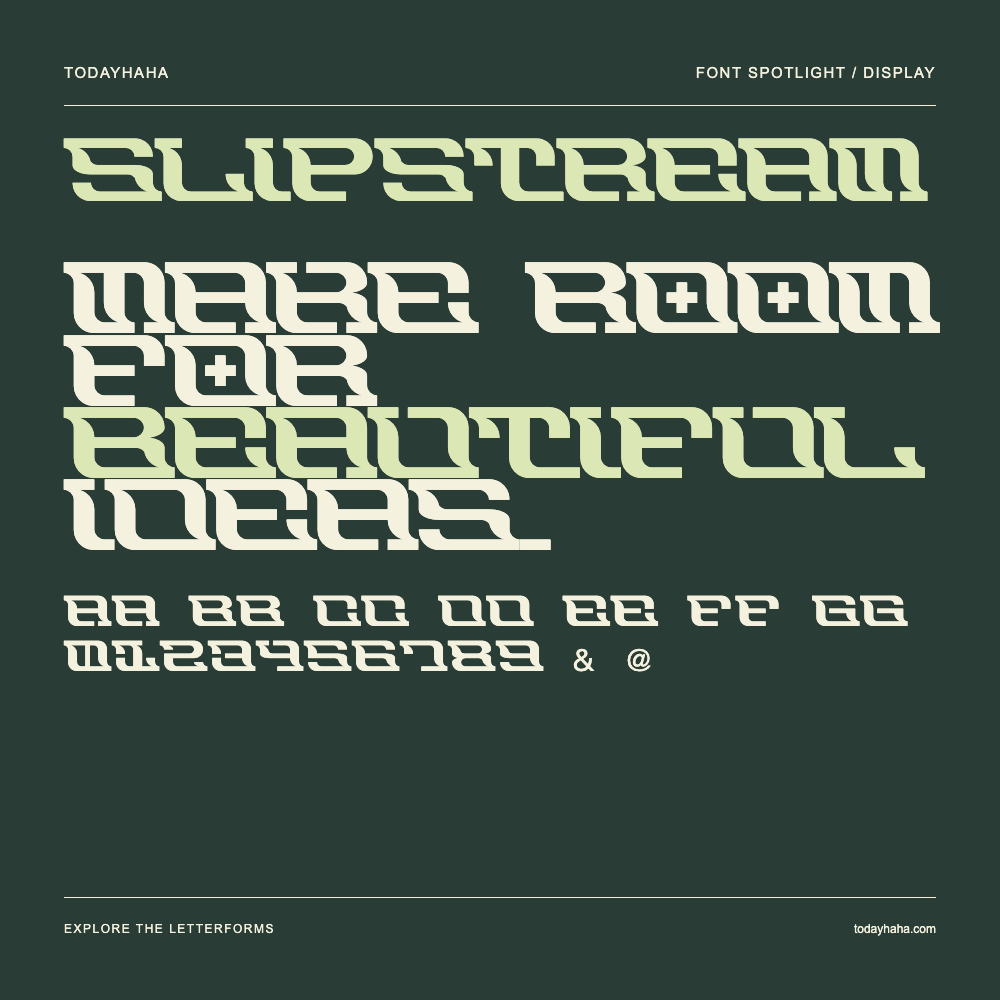 Slipstream — Póster tipográfico con texto de muestra