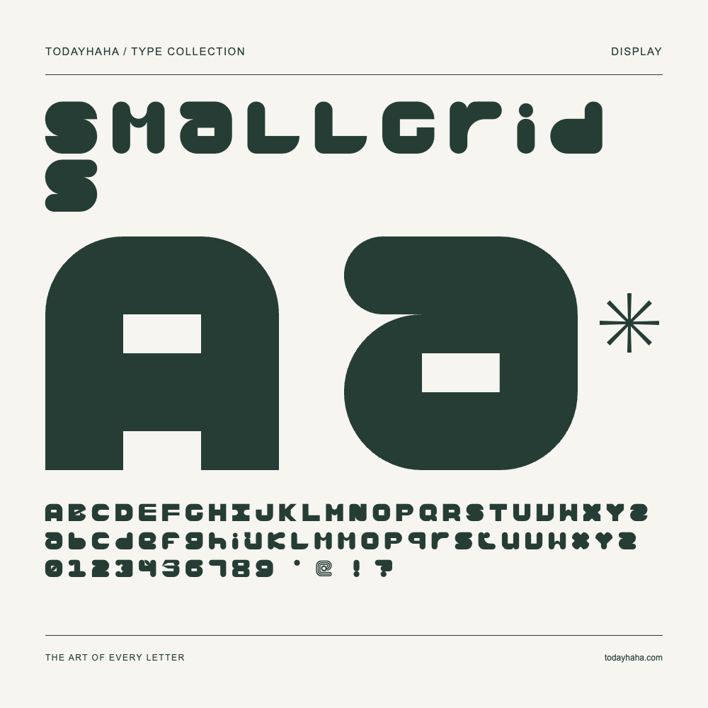 SmallGrids — Muestra de mayúsculas, minúsculas y números