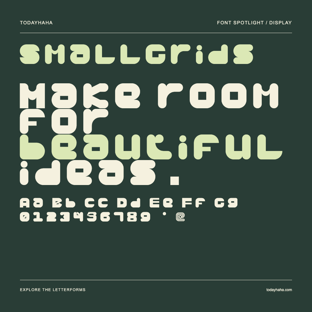 SmallGrids — Póster tipográfico con texto de muestra