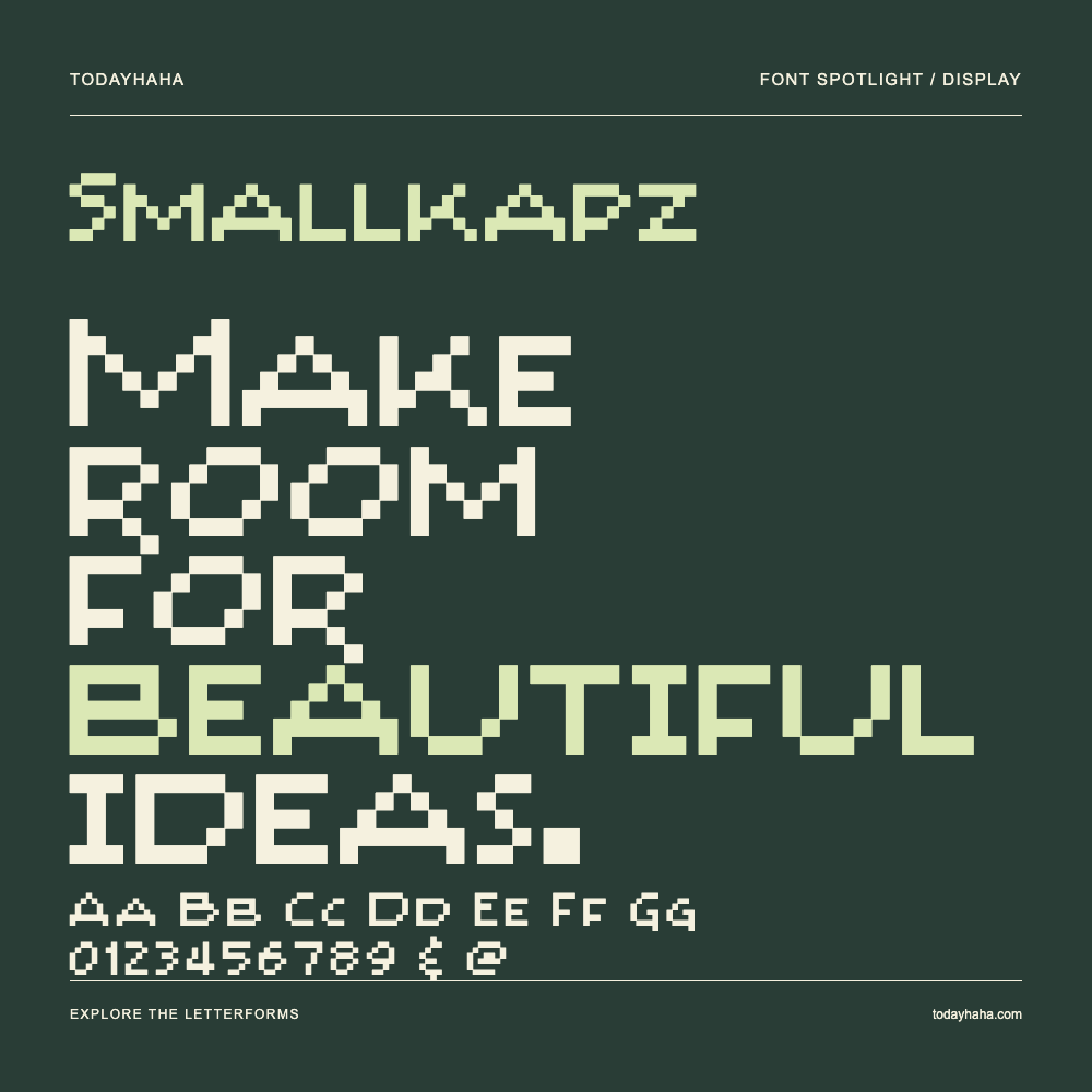 Smallkapz — Affiche typographique avec exemple de texte