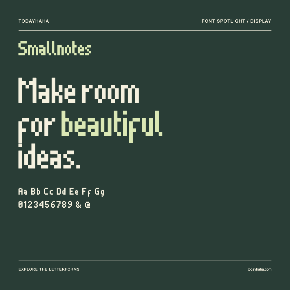 Smallnotes — Póster tipográfico con texto de muestra