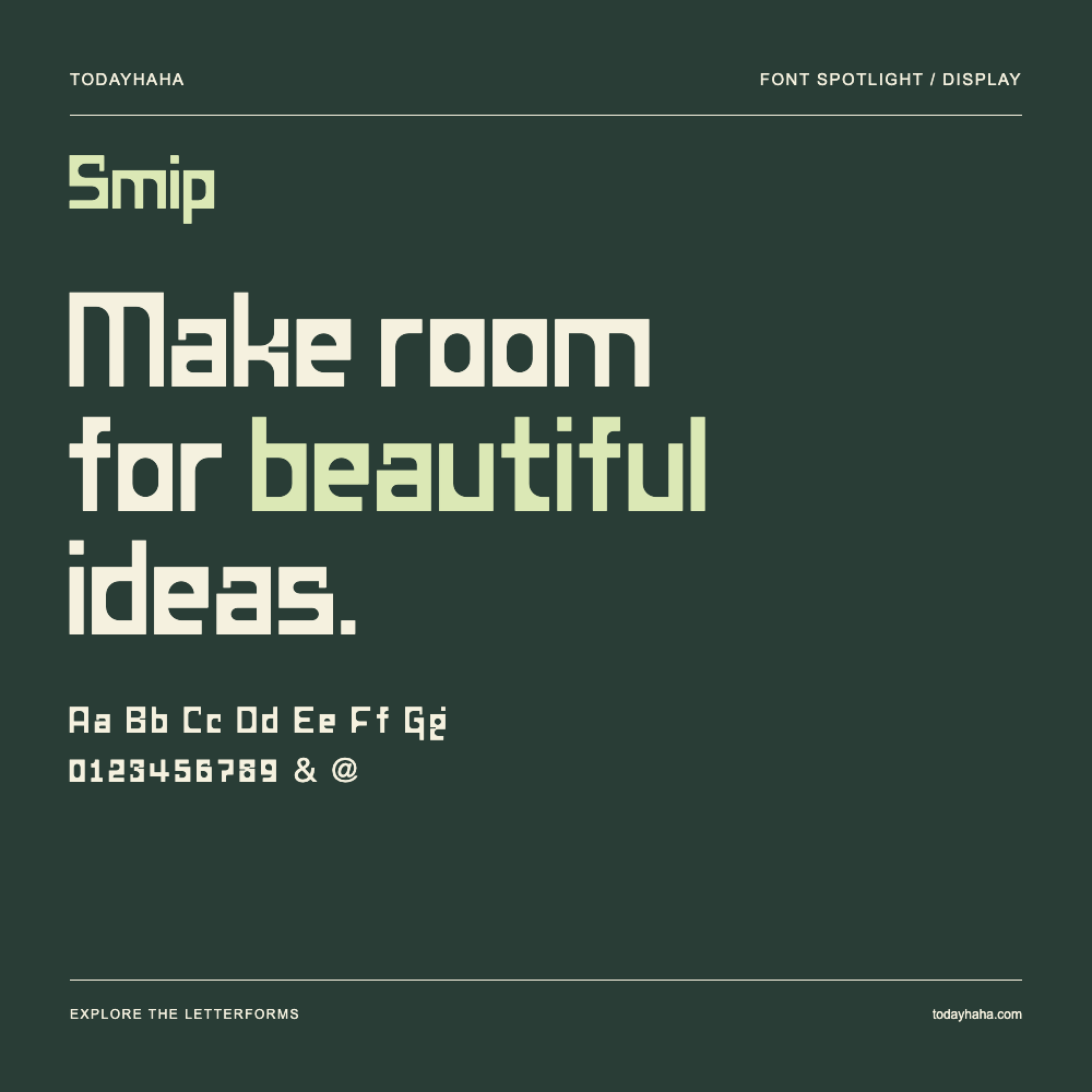 Smip — Affiche typographique avec exemple de texte