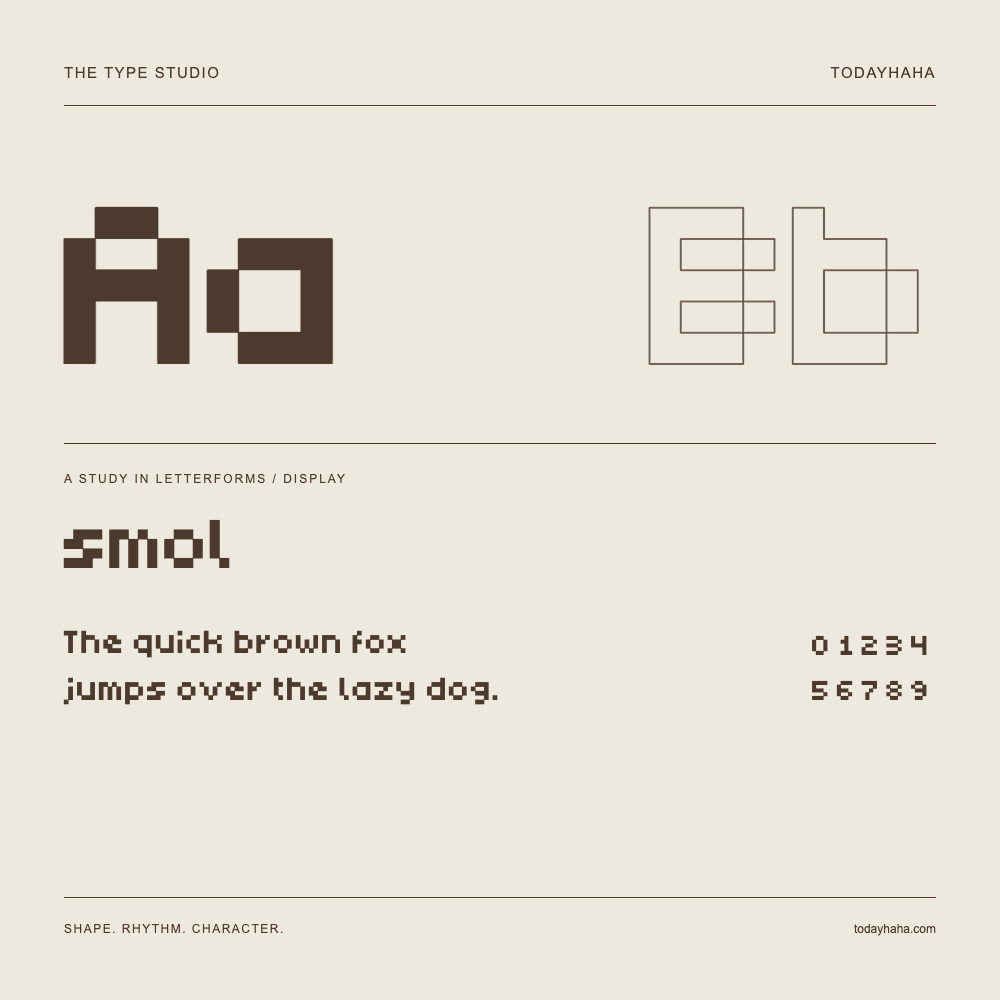 smol — Estudio de letras con una frase y números
