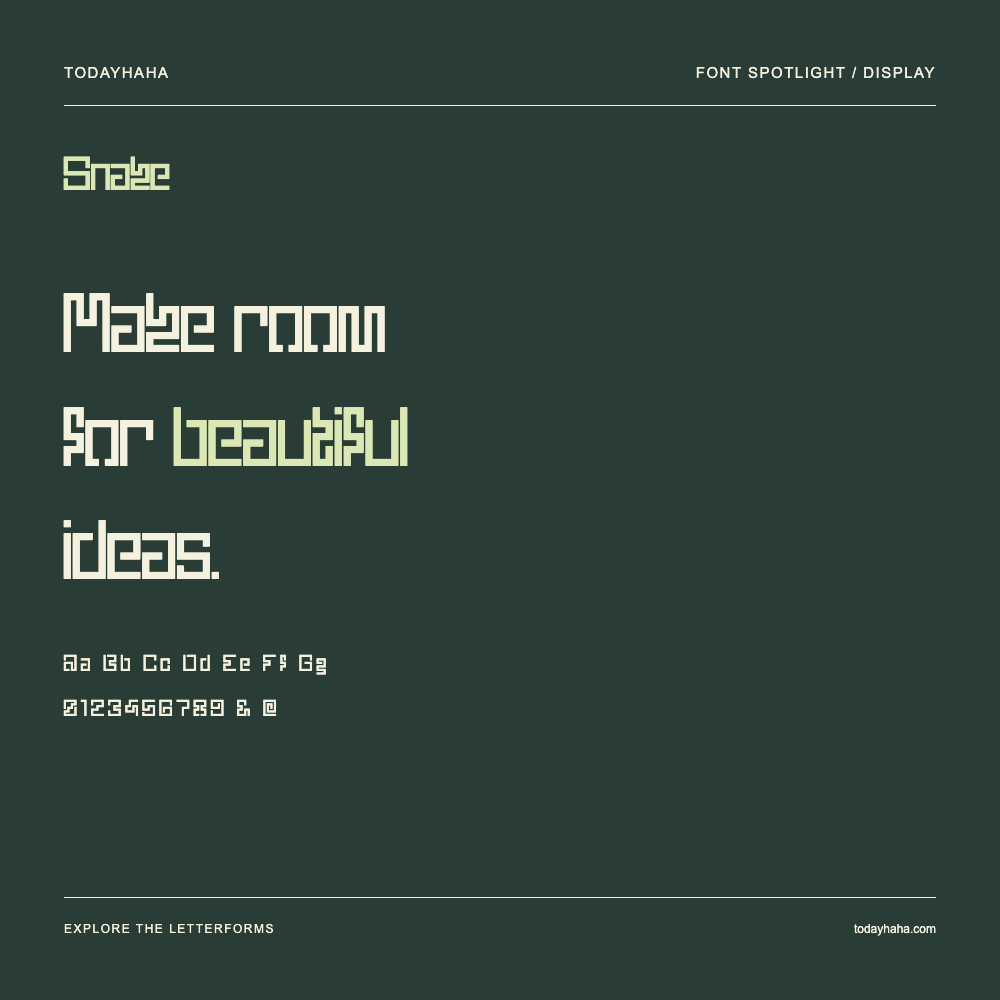 Snake — Póster tipográfico con texto de muestra