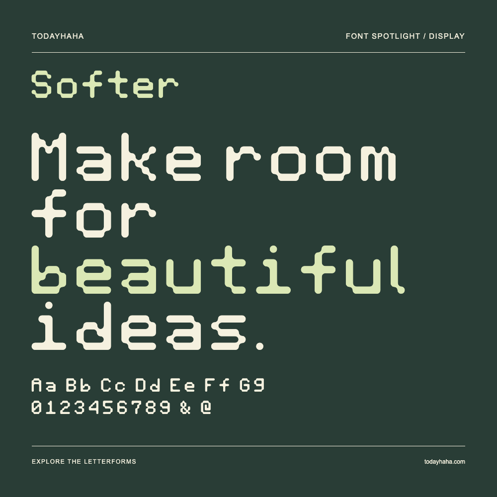 Softer — Póster tipográfico con texto de muestra