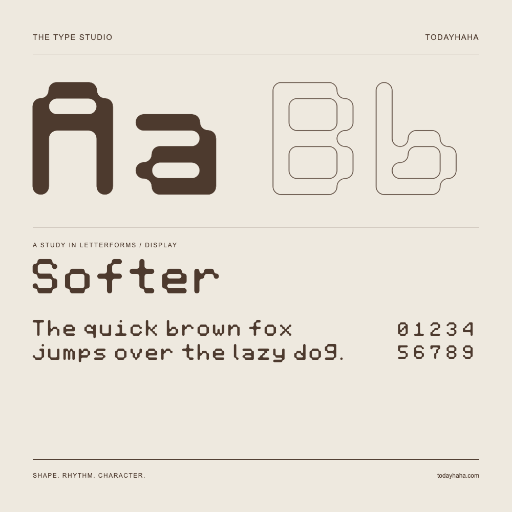 Softer — Estudio de letras con una frase y números