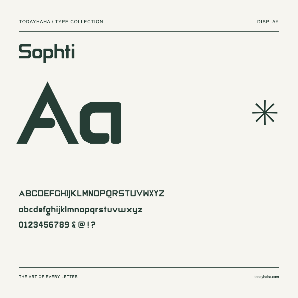 Sophti — Muestra de mayúsculas, minúsculas y números