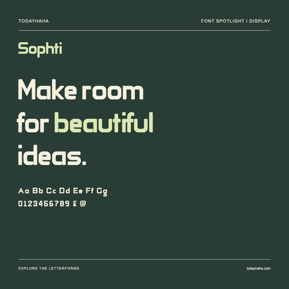 Sophti — Póster tipográfico con texto de muestra