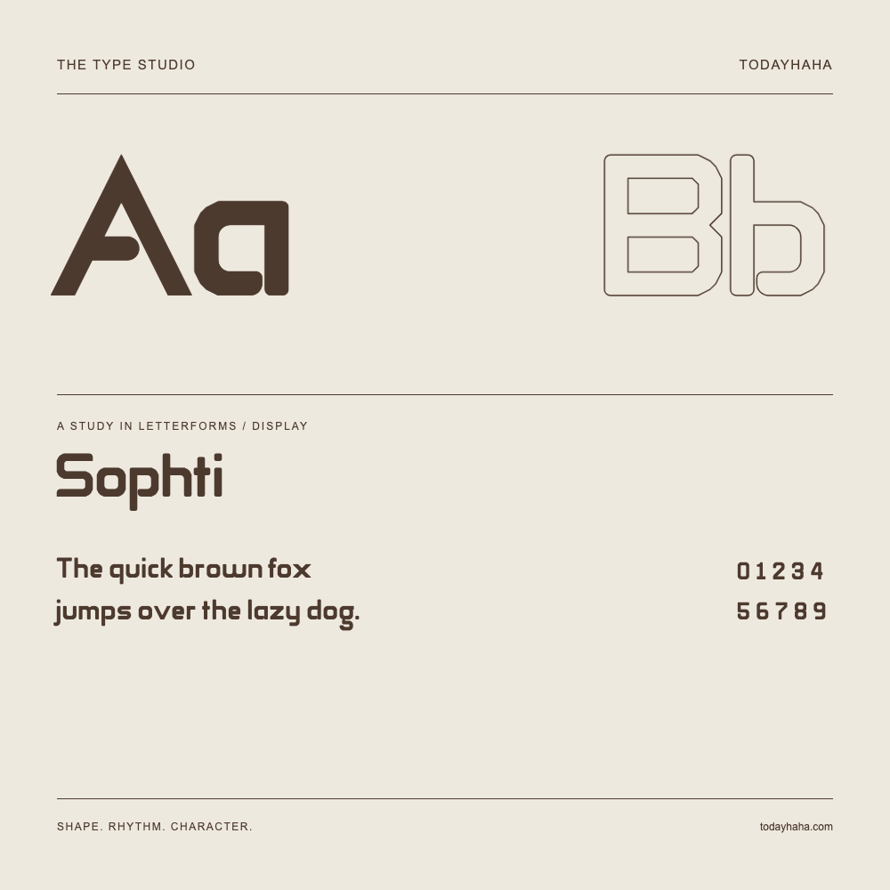 Sophti — Estudio de letras con una frase y números