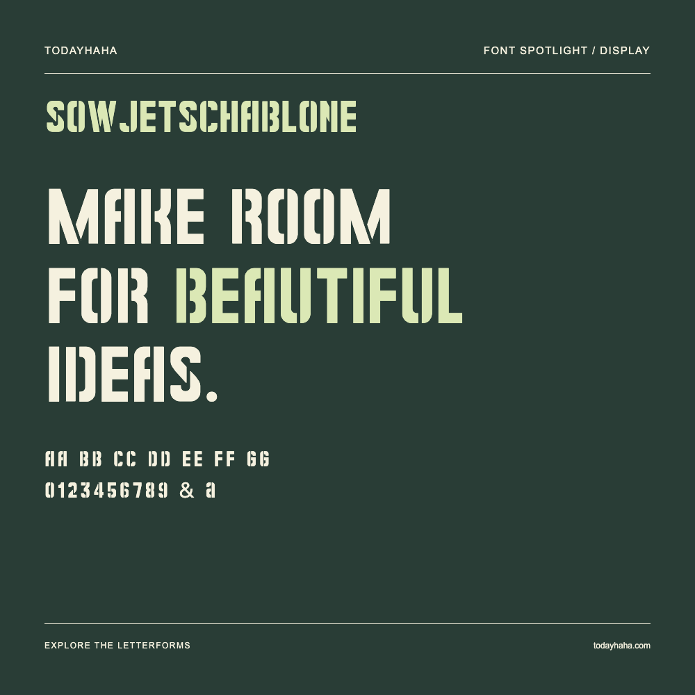 Sowjetschablone — Typografieposter mit Beispieltext