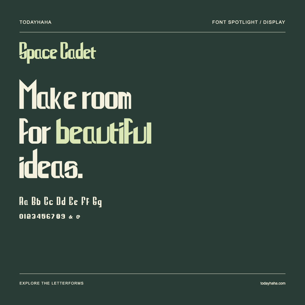 Space Cadet — Typografieposter mit Beispieltext