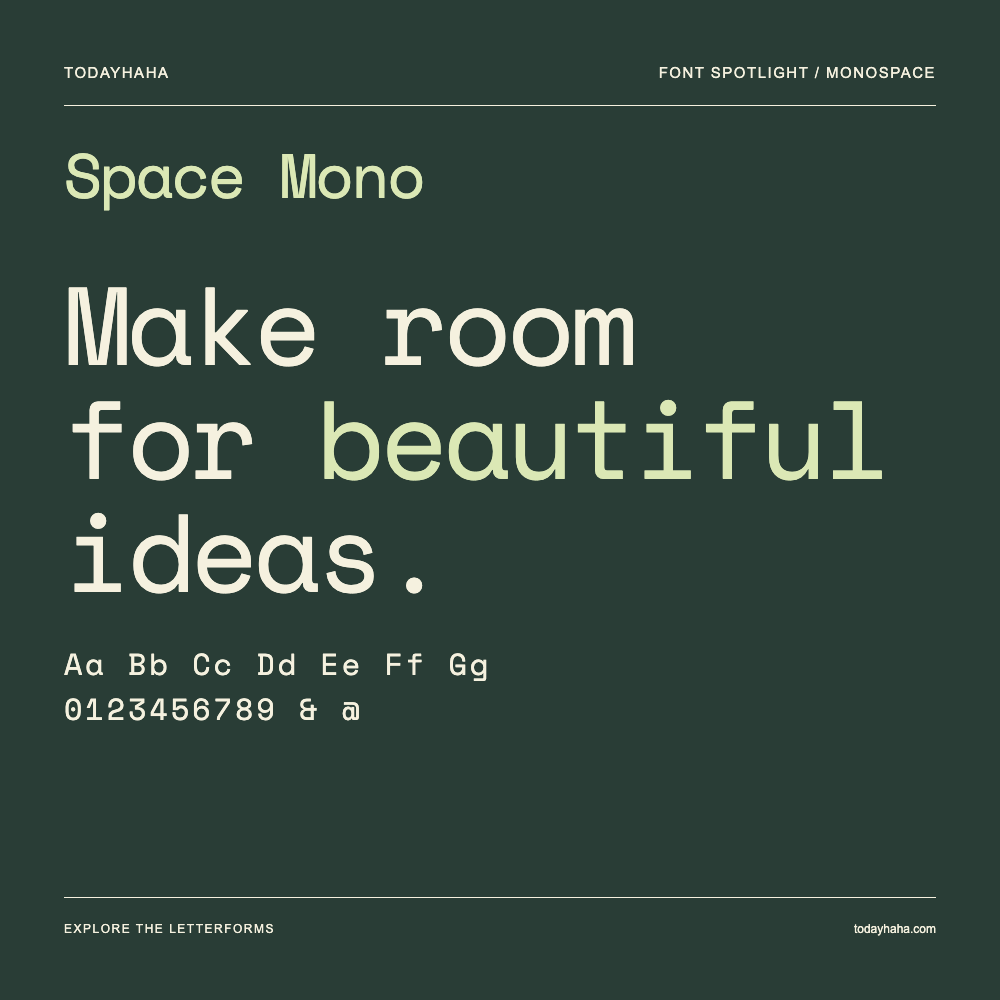 Space Mono — Typography poster with sample text