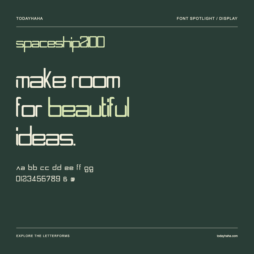 Spaceship2100 — Typografieposter mit Beispieltext