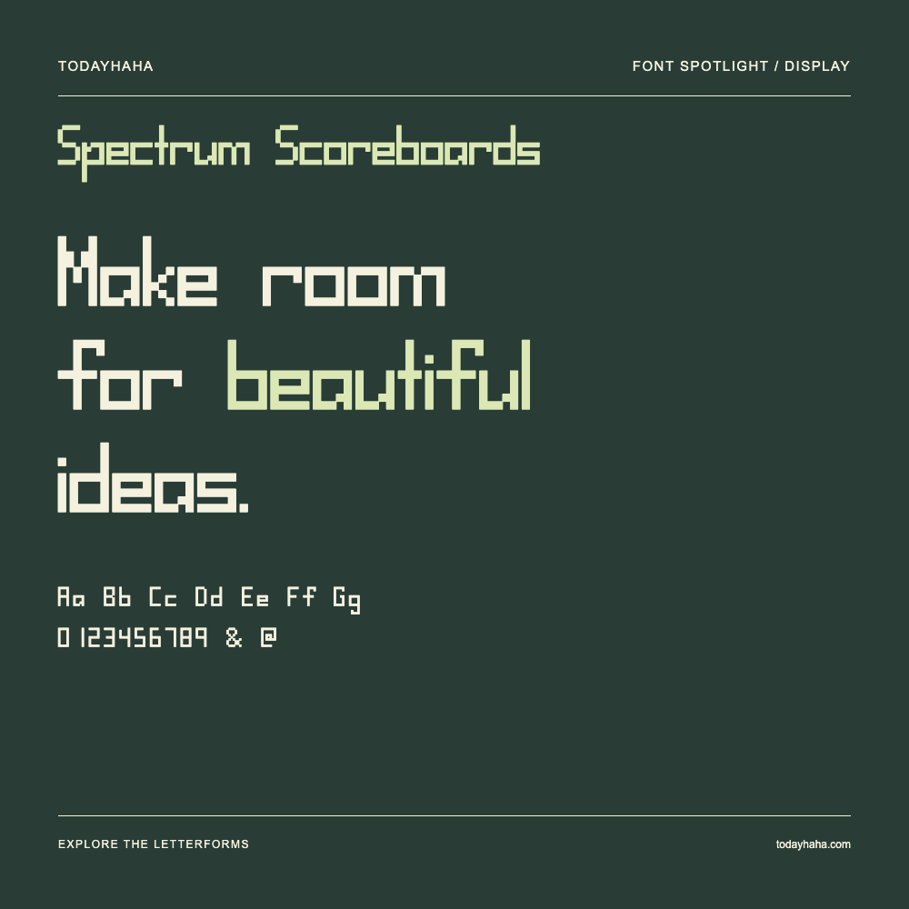 Spectrum Scoreboards — Póster tipográfico con texto de muestra