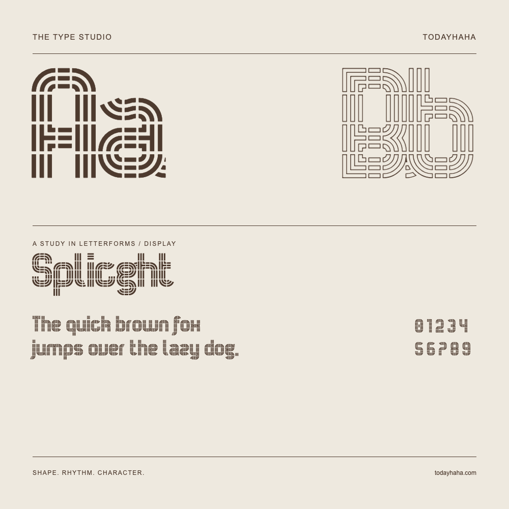 Splicght — Buchstabenstudie mit Beispielsatz und Ziffern