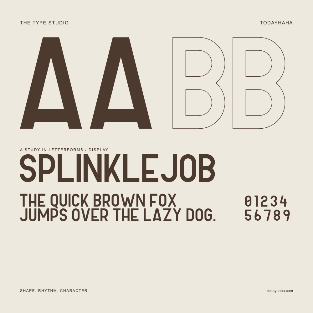 Splinklejob — Étude des lettres avec une phrase et des chiffres