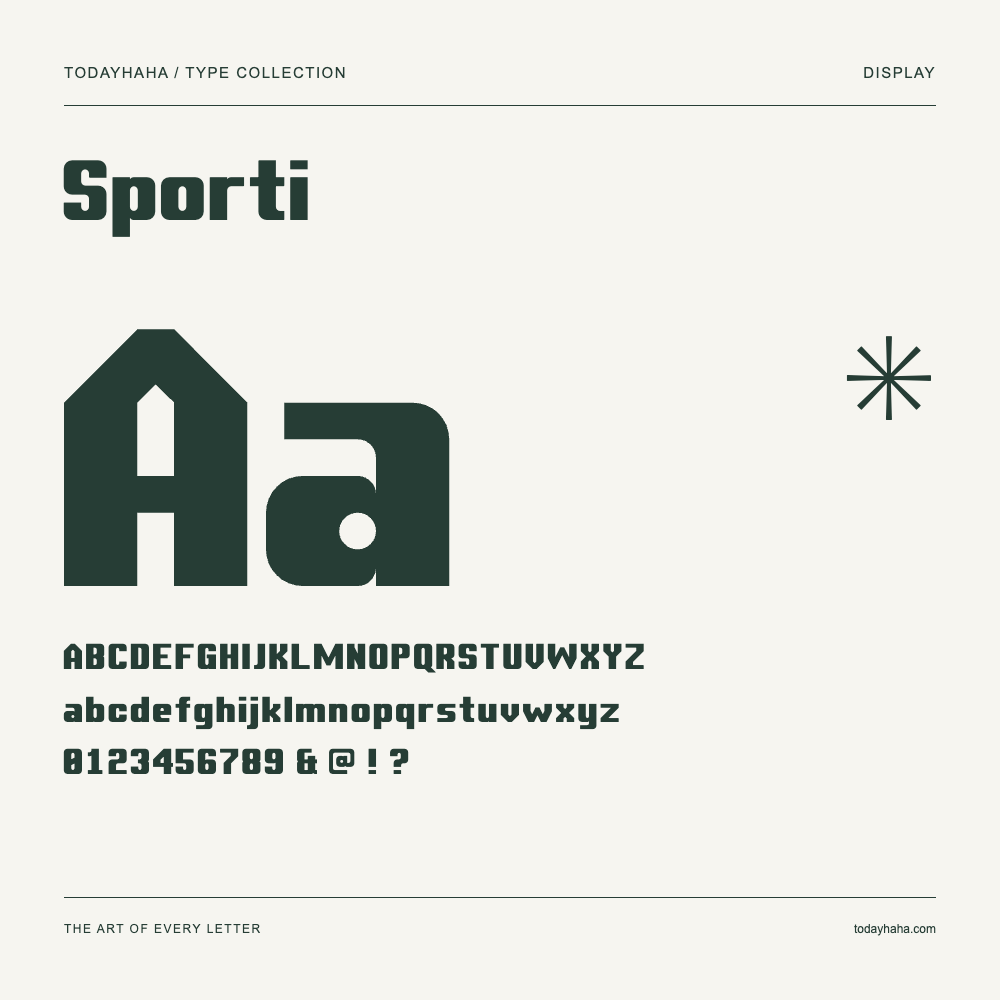 Sporti — Muestra de mayúsculas, minúsculas y números