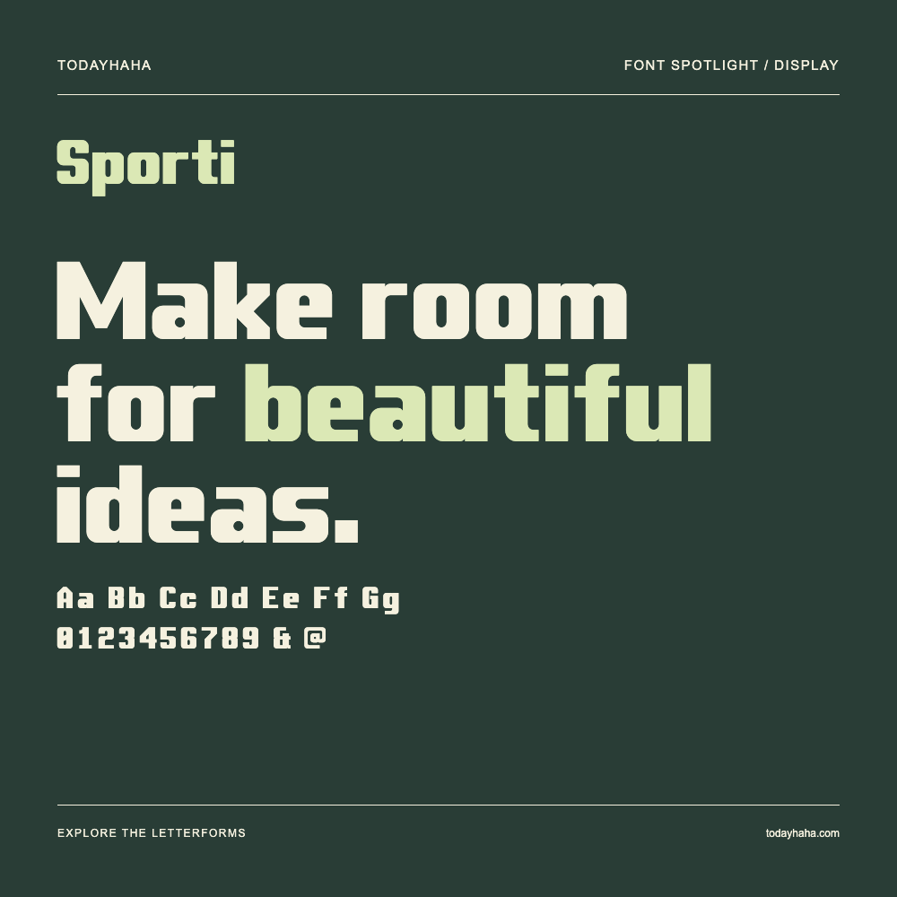Sporti — Póster tipográfico con texto de muestra