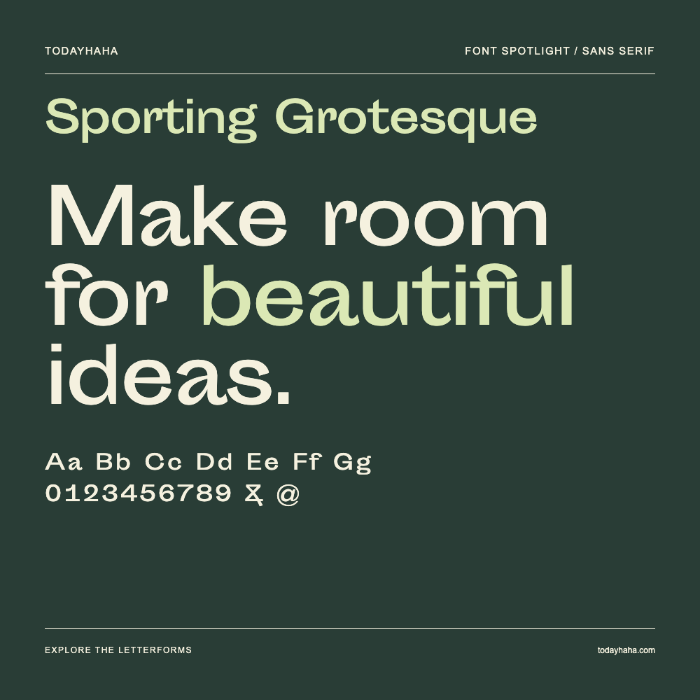 Sporting Grotesque — 字体排版海报：示例文字