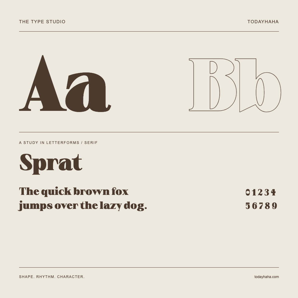 Sprat — 字形展示：示例句子与数字