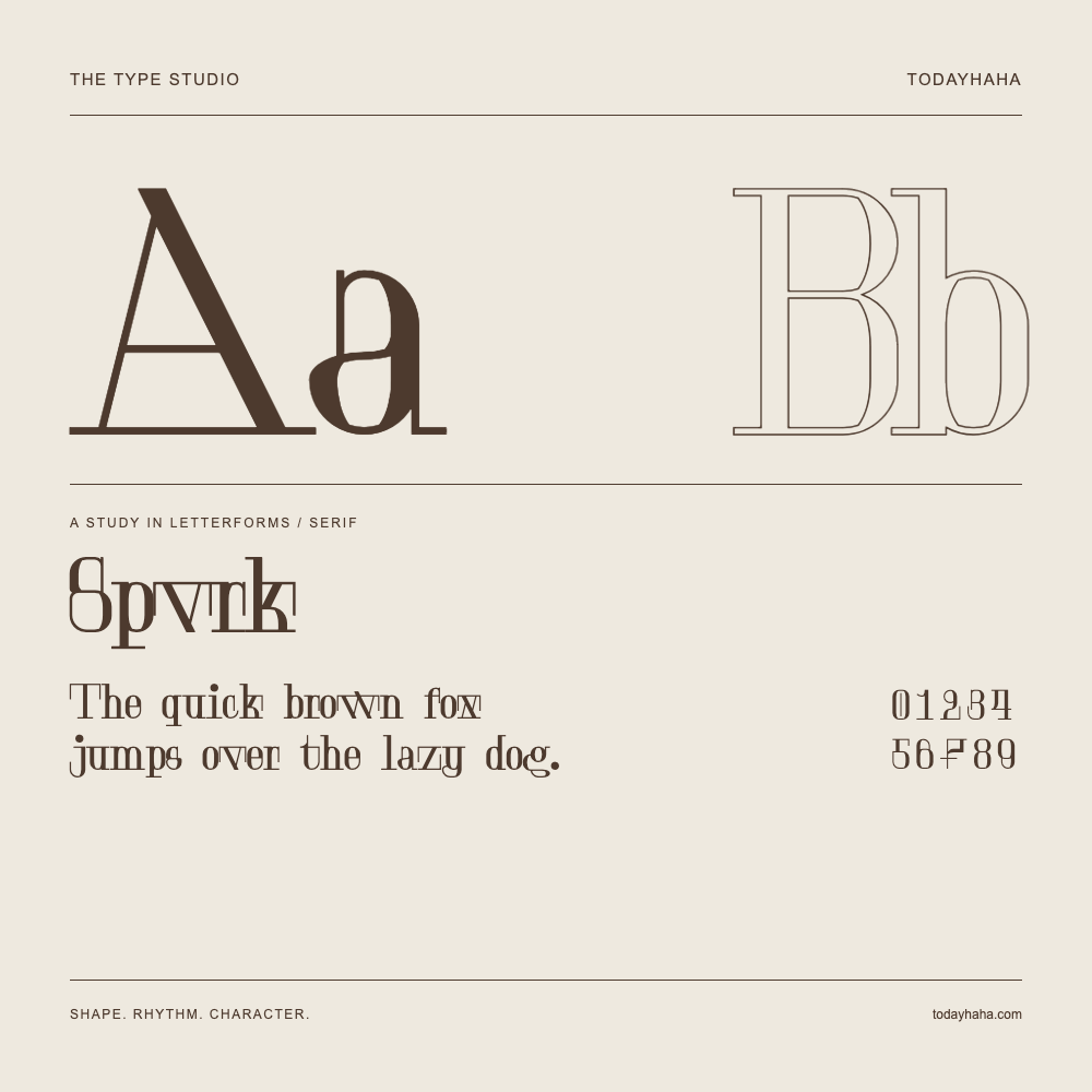 Spvrk — 字形展示：示例句子与数字