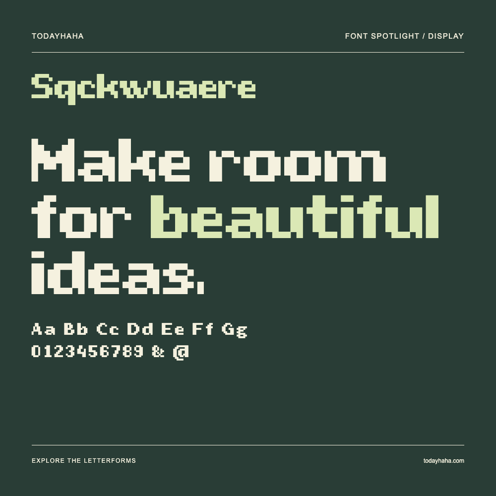 Sqckwuaere — Typografieposter mit Beispieltext