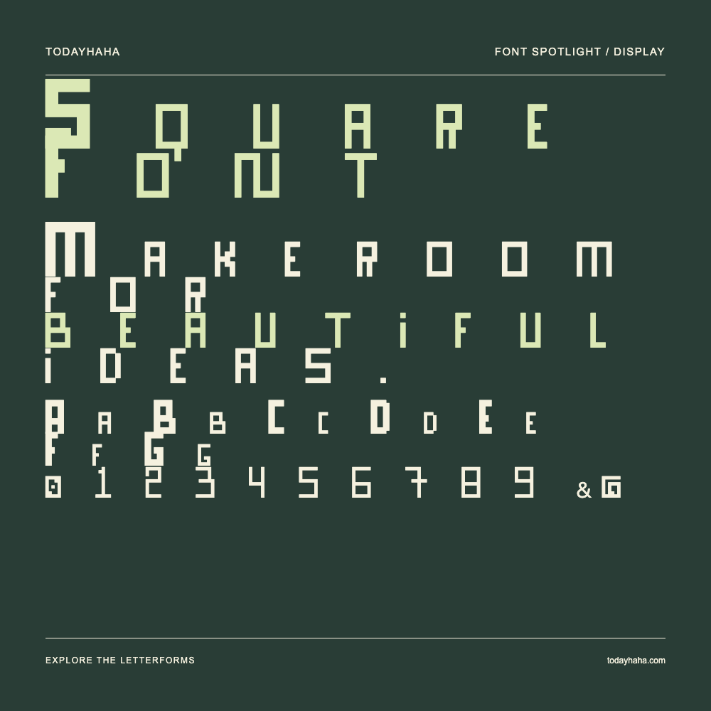 Square Font — Typografieposter mit Beispieltext