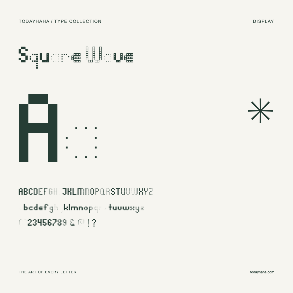Square Wave — Muestra de mayúsculas, minúsculas y números