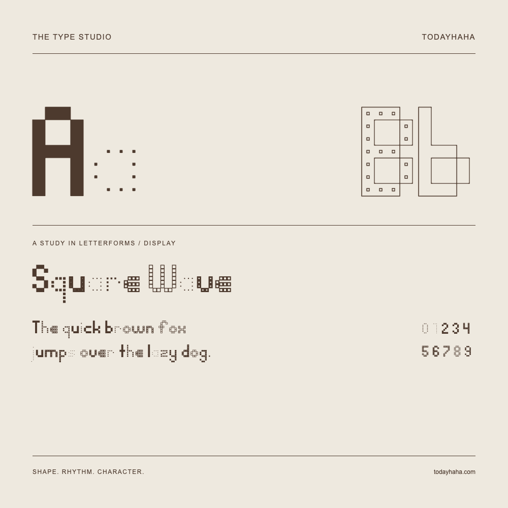 Square Wave — Estudio de letras con una frase y números