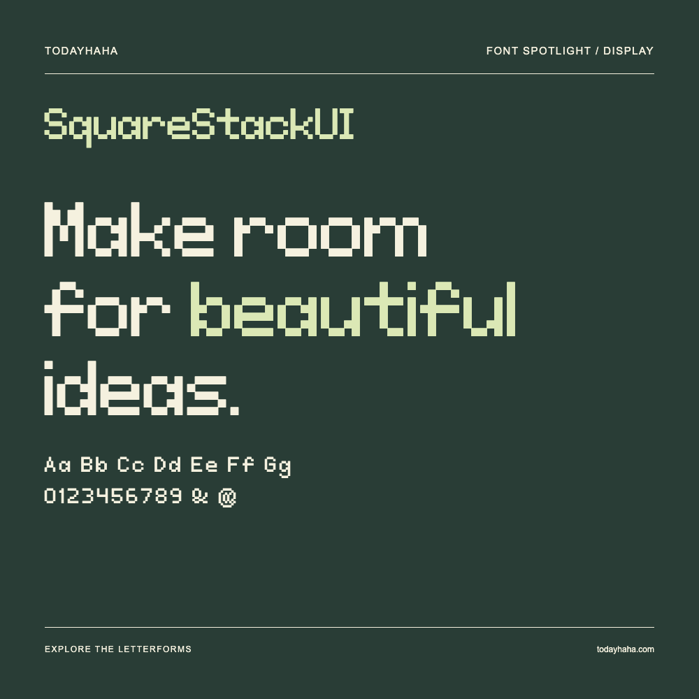 SquareStackUI — Typografieposter mit Beispieltext
