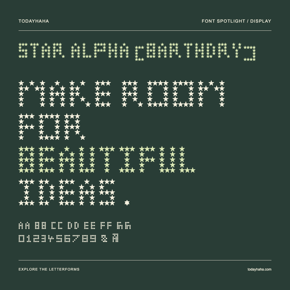 Star Alpha [Barthdry] — Pôster tipográfico com texto de exemplo