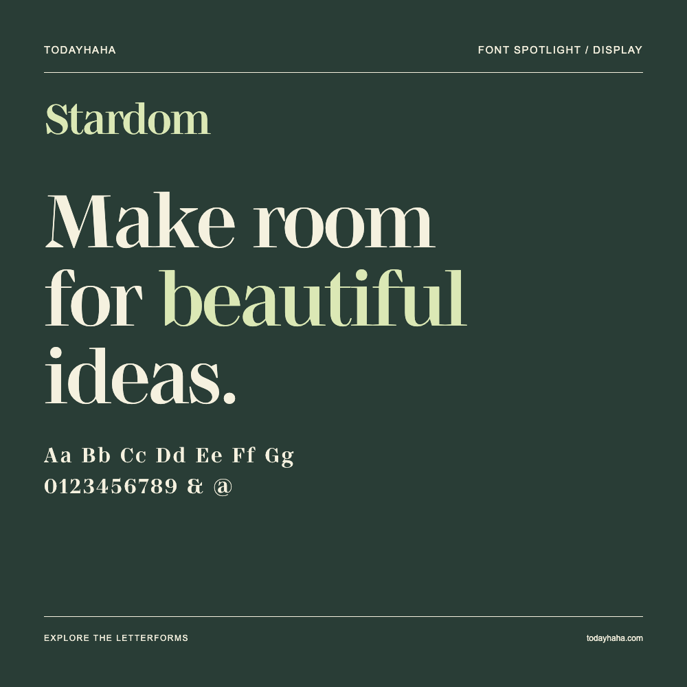 Stardom — Affiche typographique avec exemple de texte