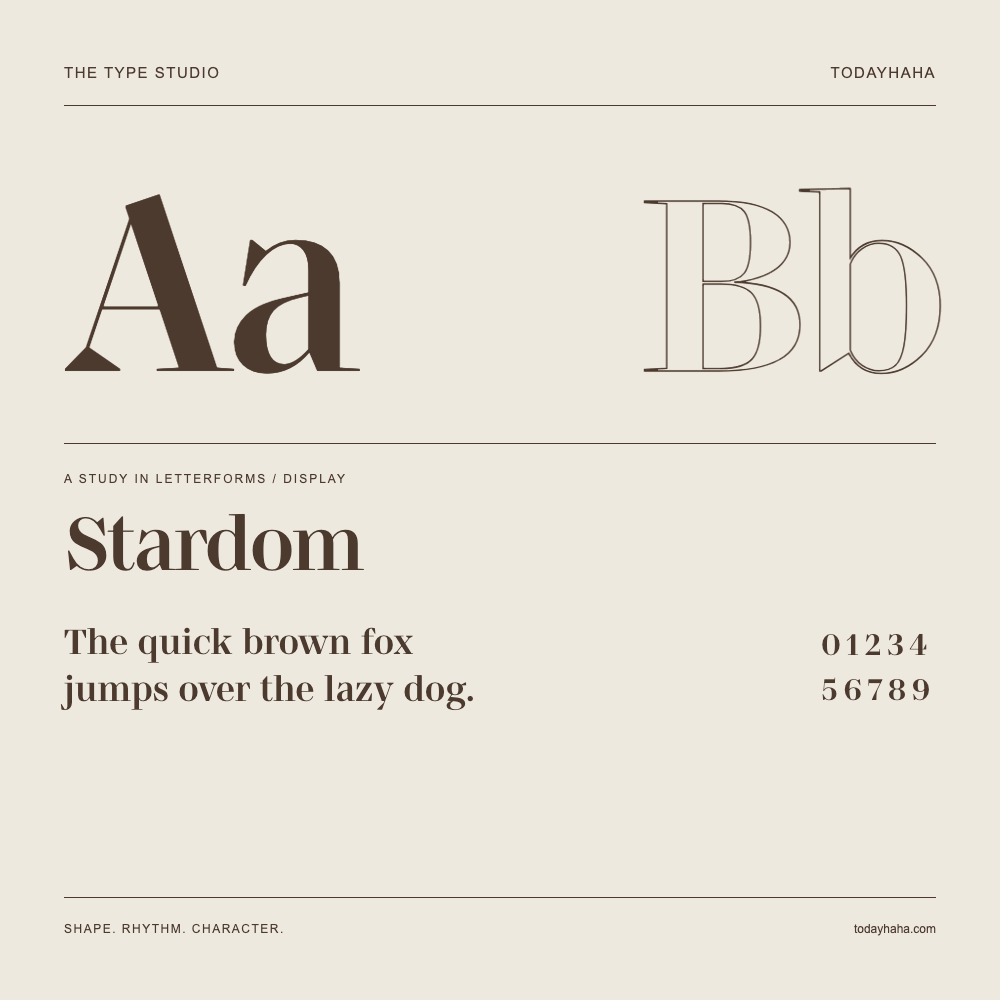 Stardom — Étude des lettres avec une phrase et des chiffres