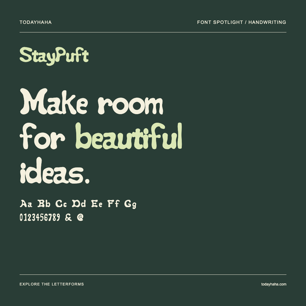 StayPuft — Poster tipografico con testo di esempio