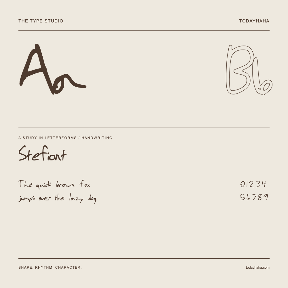 Stefiont — Estudio de letras con una frase y números